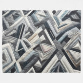 Gewatteerd abstract ontwerp fleece deken (Voorkant (Horizontaal))