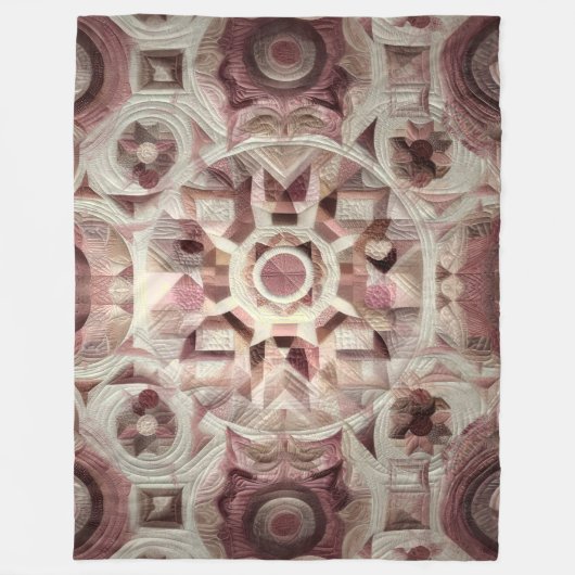 Gewatteerd abstract ontwerp fleece deken (Voorkant)