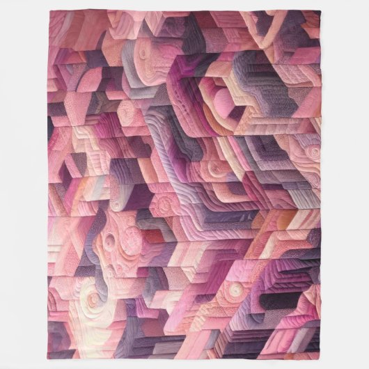 Gewatteerd abstract ontwerp fleece deken (Voorkant)