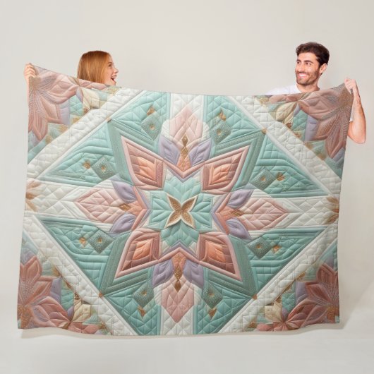 Gewatteerd abstract ontwerp fleece deken (In situ)