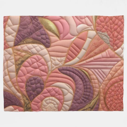 Gewatteerd abstract ontwerp fleece deken (Voorkant (Horizontaal))