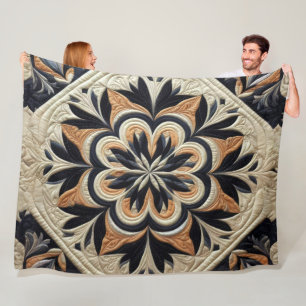 Gewatteerd abstract ontwerp fleece deken