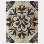 Gewatteerd abstract ontwerp fleece deken (Voorkant)