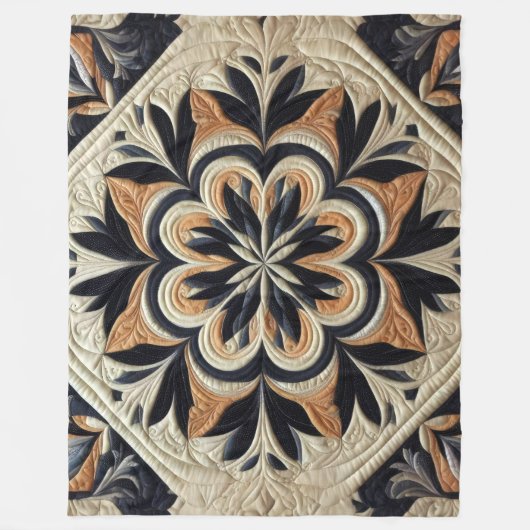 Gewatteerd abstract ontwerp fleece deken (Voorkant)