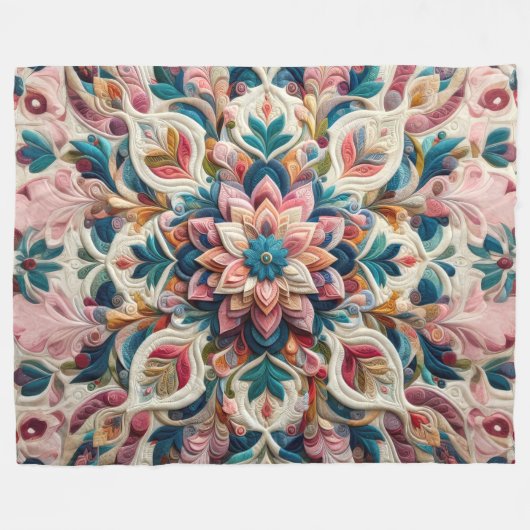 Gewatteerd abstract ontwerp fleece deken (Voorkant (Horizontaal))