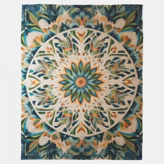 Gewatteerd abstract ontwerp fleece deken (Voorkant)