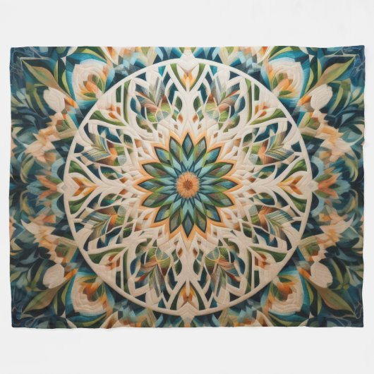 Gewatteerd abstract ontwerp fleece deken (Voorkant (Horizontaal))