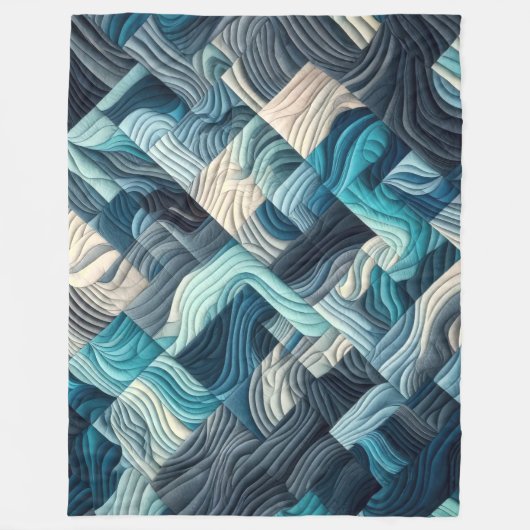 Gewatteerd abstract ontwerp fleece deken (Voorkant)