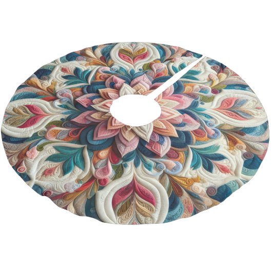 Gewatteerd abstract ontwerp kerstboom rok (Gekanteld)