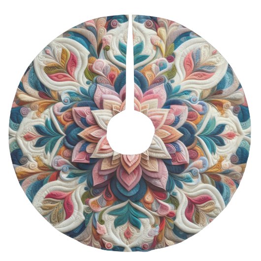 Gewatteerd abstract ontwerp kerstboom rok (Voorkant)