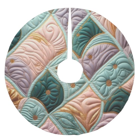 Gewatteerd abstract ontwerp kerstboom rok (Voorkant)