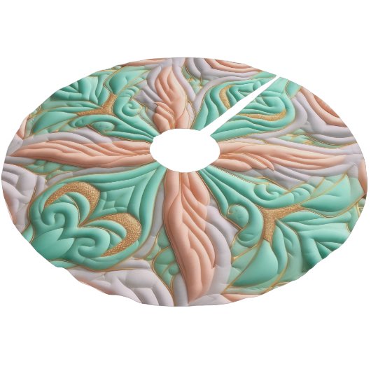 Gewatteerd abstract ontwerp kerstboom rok (Gekanteld)