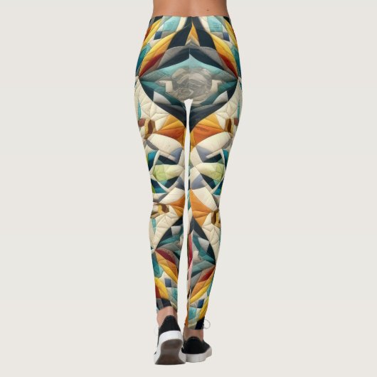 Gewatteerd abstract ontwerp leggings (Achterkant)