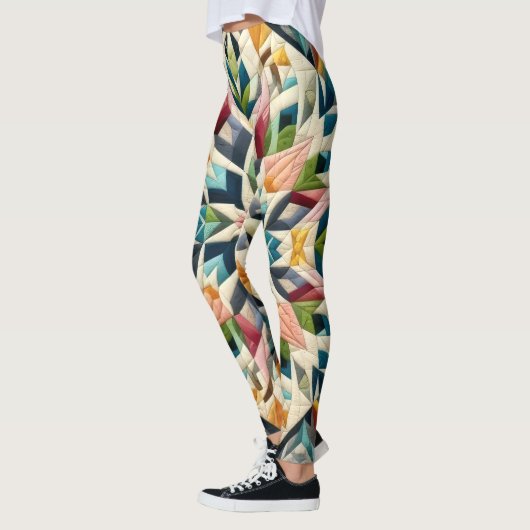 Gewatteerd abstract ontwerp leggings (Links)