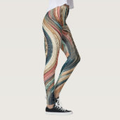 Gewatteerd abstract streepdesign leggings (Rechts)