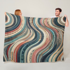 Gewatteerd Abstract streepontwerp Fleece Deken