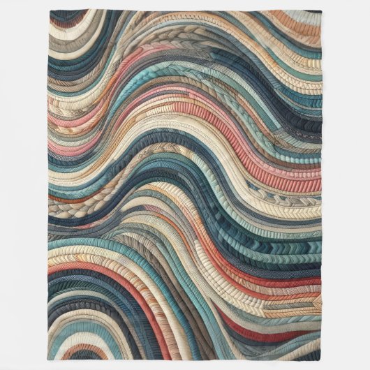 Gewatteerd Abstract streepontwerp Fleece Deken (Voorkant)