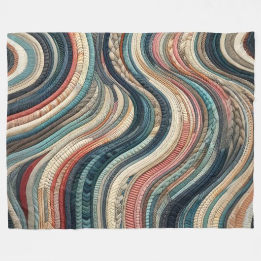 Gewatteerd Abstract streepontwerp Fleece Deken (Voorkant (Horizontaal))