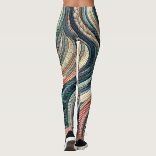 Gewatteerd Abstract streepontwerp Leggings (Achterkant)
