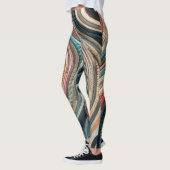 Gewatteerd Abstract streepontwerp Leggings (Links)