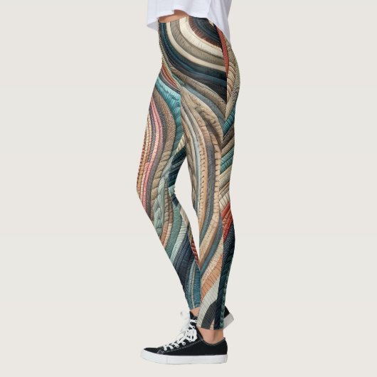 Gewatteerd Abstract streepontwerp Leggings (Links)