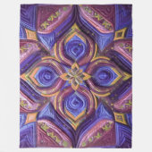 Gewatteerd Blauw en Pruim Abstract Ontwerp Fleece Deken (Voorkant)