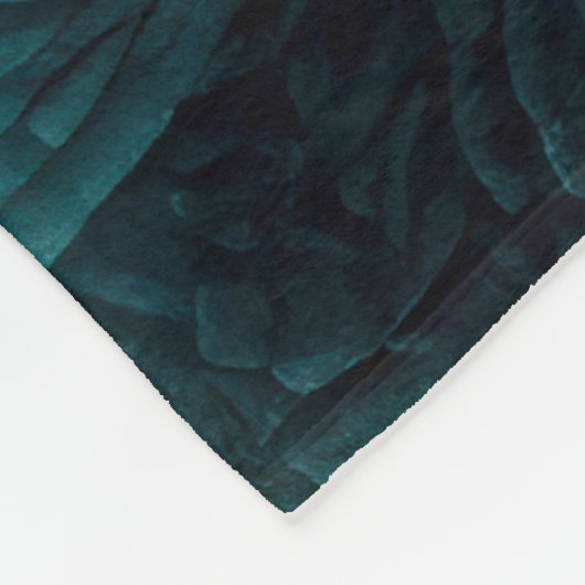 Gewatteerd Blauwgroen blauw bloemontwerp Fleece Deken (Hoek)