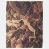 Gewatteerd burgundy goud abstract ontwerp fleece deken (Voorkant)
