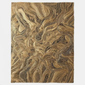 Gewatteerd goud abstract ontwerp fleece deken (Voorkant)