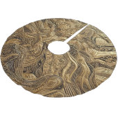 Gewatteerd goud abstract ontwerp kerstboom rok (Gekanteld)