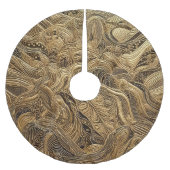 Gewatteerd goud abstract ontwerp kerstboom rok (Voorkant)
