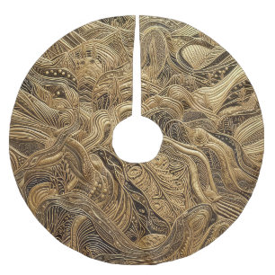 Gewatteerd goud abstract ontwerp kerstboom rok