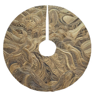 Gewatteerd goud abstract ontwerp kerstboom rok