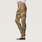 Gewatteerd goud abstract ontwerp leggings (Links)