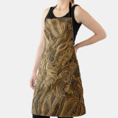 Gewatteerd goud abstract ontwerp schort (Insitu)