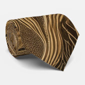 Gewatteerd goud abstract ontwerp stropdas (Opgerold)