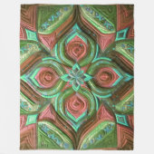 Gewatteerd groen en Roos abstract ontwerp Fleece Deken (Voorkant)