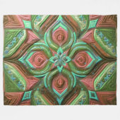 Gewatteerd groen en Roos abstract ontwerp Fleece Deken (Voorkant (Horizontaal))