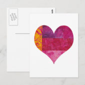 gewatteerd hart briefkaart (Voorkant / Achterkant)