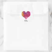 gewatteerd hart ronde sticker (Tas)