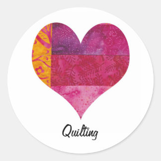 gewatteerd hart ronde sticker