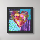 Gewatteerd hart verpakt Canvas (Voorkant)