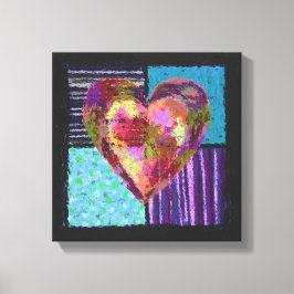 Gewatteerd hart verpakt Canvas Afdruk