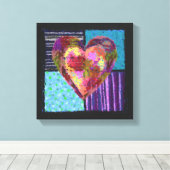 Gewatteerd hart verpakt Canvas Afdruk (Insitu (Houten vloer))