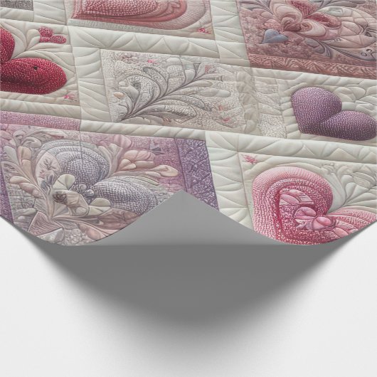 Gewatteerd hartontwerp cadeaupapier (Hoek)