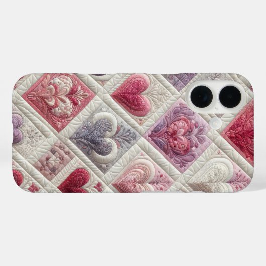 Gewatteerd hartontwerp Case-Mate iPhone case (Achterkant (horizontaal))