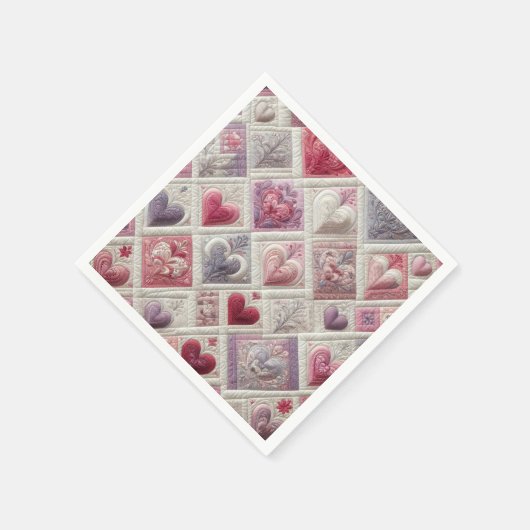 Gewatteerd hartontwerp servet (Hoek)