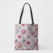Gewatteerd hartontwerp tote bag (Voorkant)