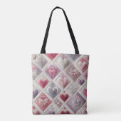 Gewatteerd hartontwerp tote bag (Achterkant)