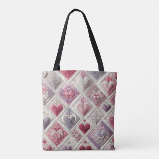 Gewatteerd hartontwerp tote bag (Achterkant)